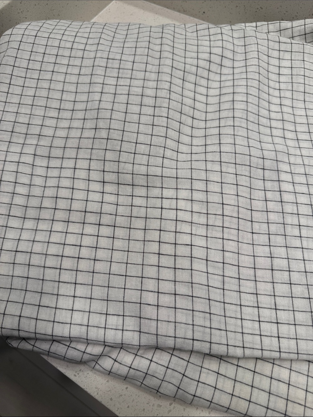 White and Black Grid Cotton Duvet Cover - King (IKEA)